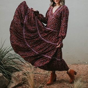 Free People Long Sleeve Maxi Dress